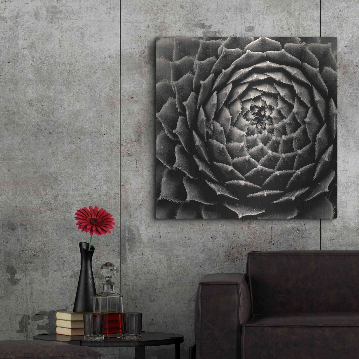 Luxe Metal Art 'Succulent' by Gary Horsfall, Metal Wall Art,36x36