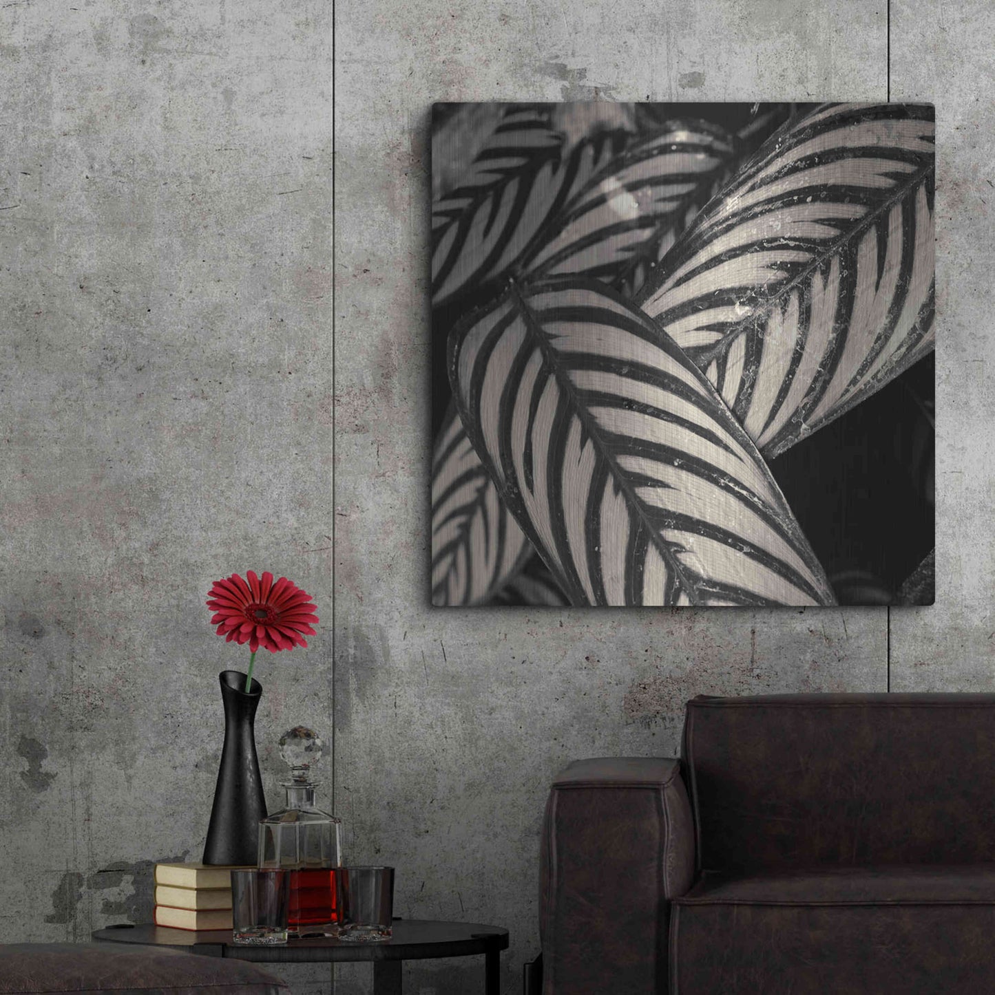 Luxe Metal Art 'Varigated Leaves No. 2' by Gary Horsfall, Metal Wall Art,36x36