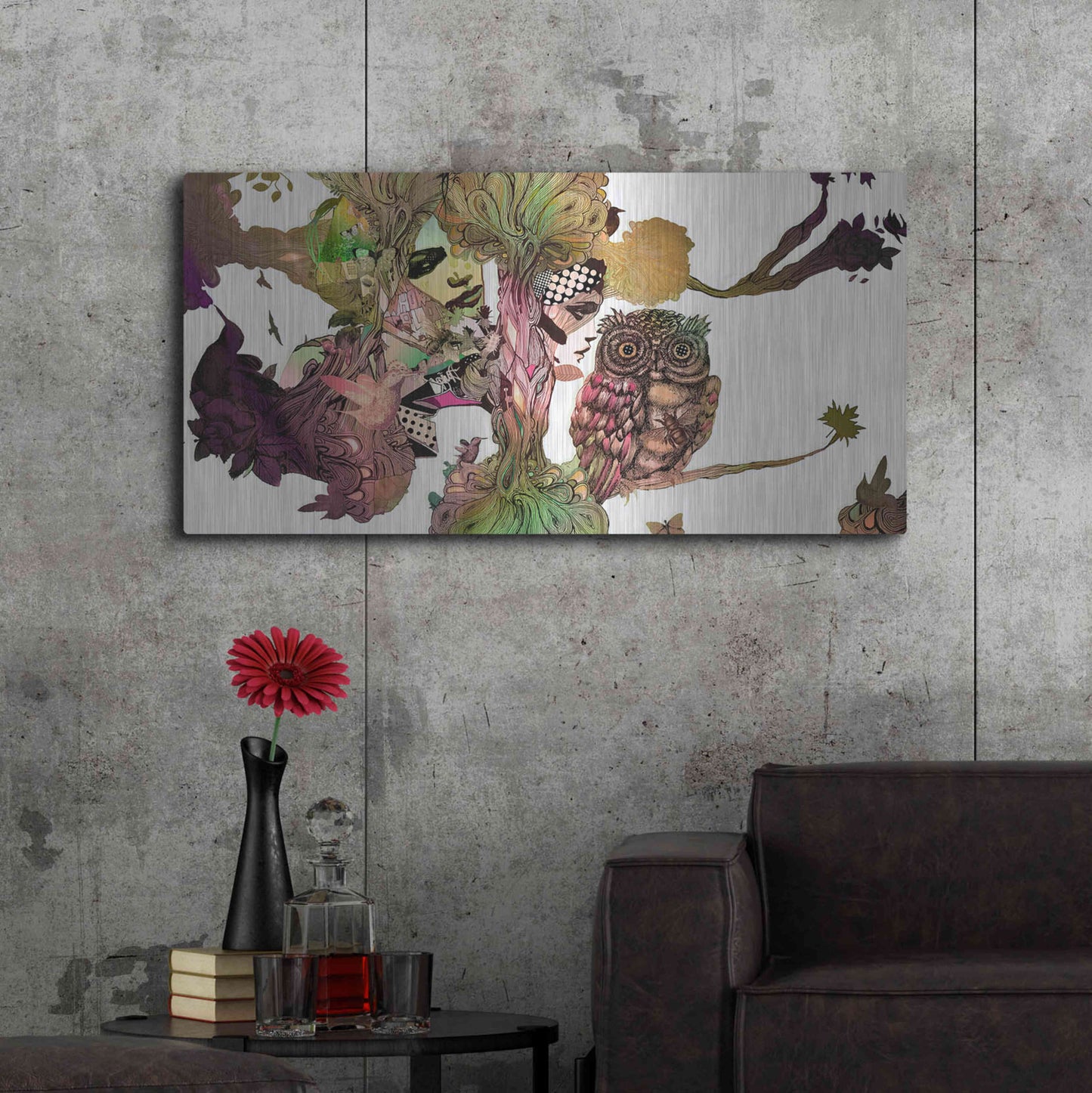 Luxe Metal Art 'Stay' by Giulio Lurissevich, Metal Wall Art,48x24