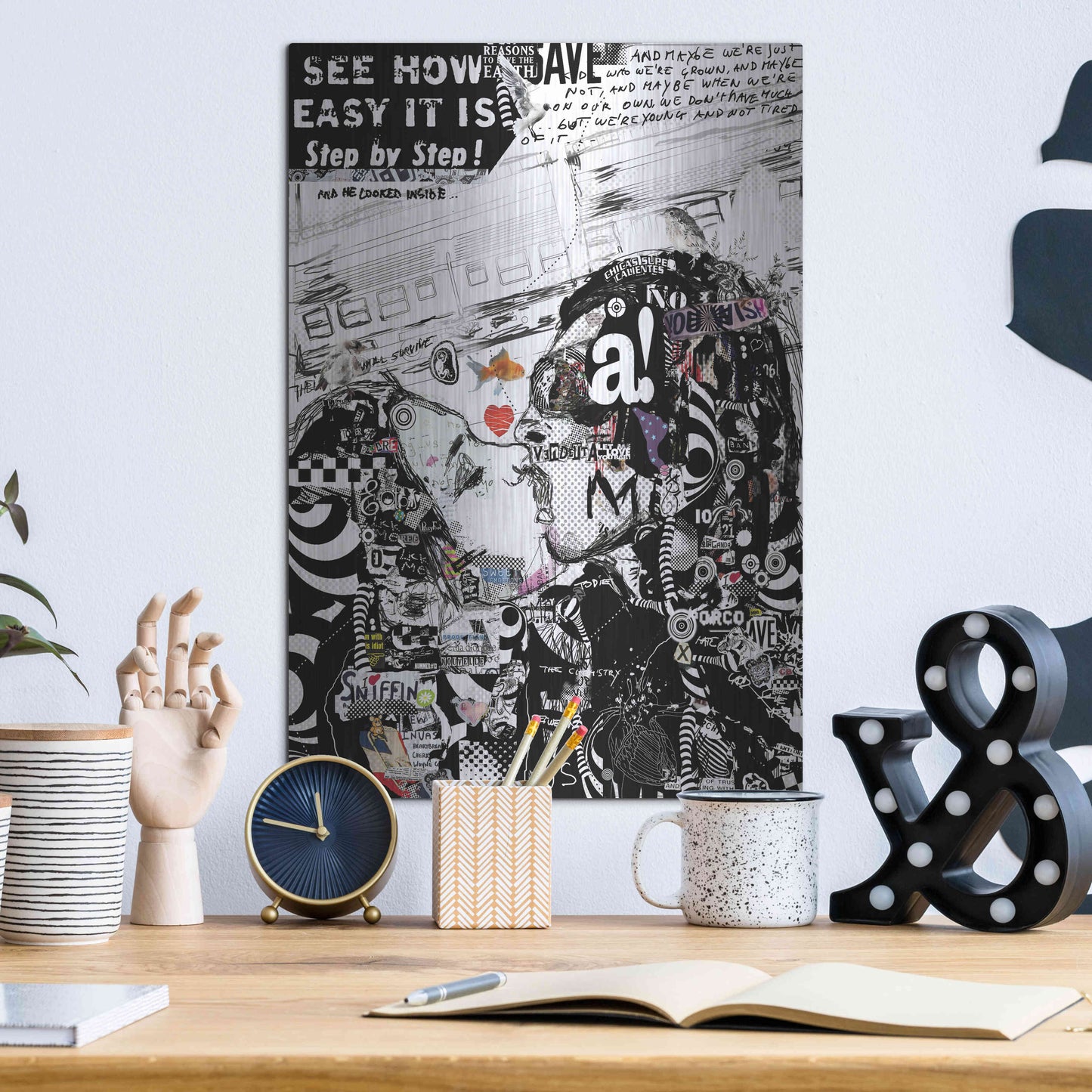 Luxe Metal Art 'The Chemistry Between Us' by Giulio Lurissevich, Metal Wall Art,12x16