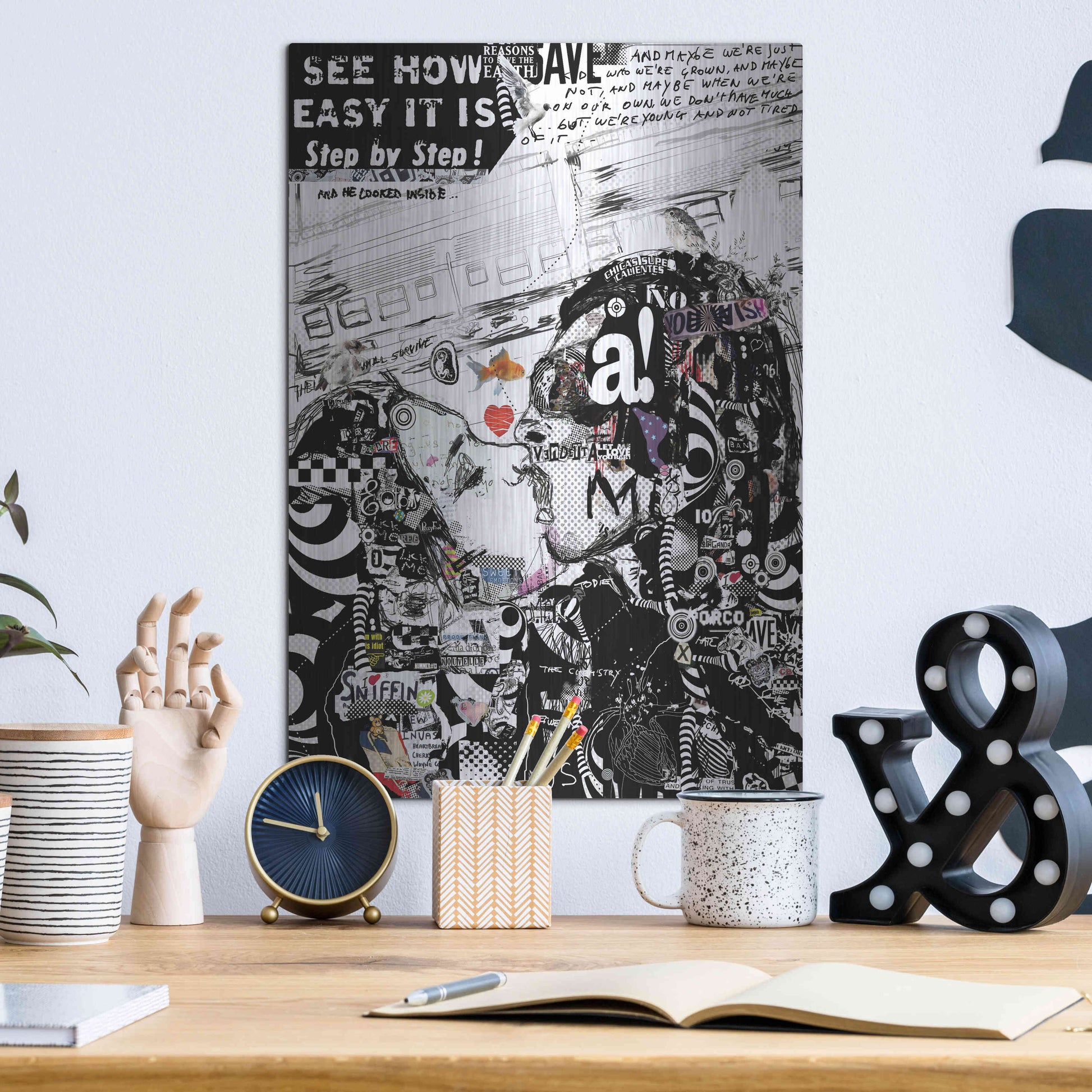 Luxe Metal Art 'The Chemistry Between Us' by Giulio Lurissevich, Metal Wall Art,12x16