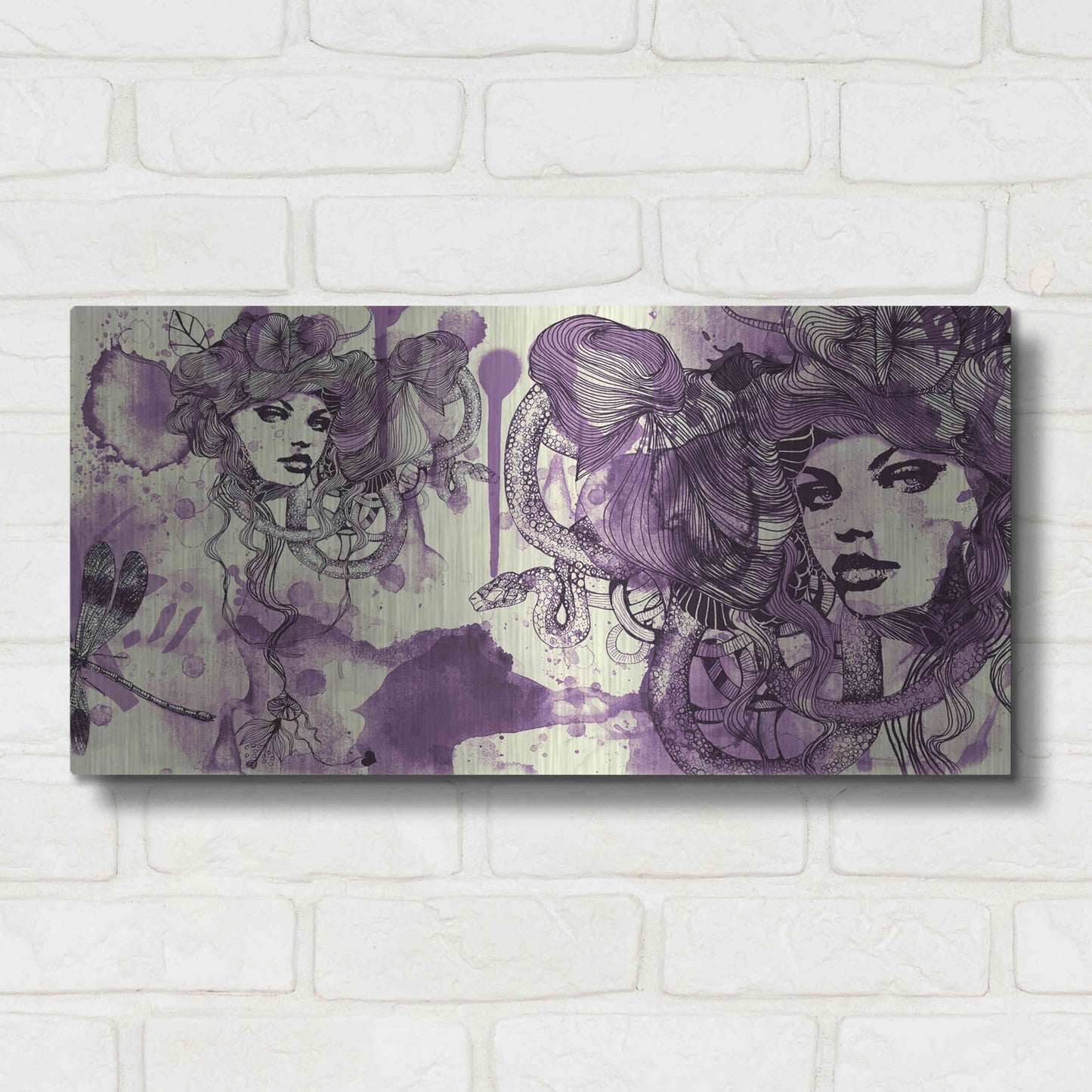 Luxe Metal Art 'Viola' by Giulio Lurissevich, Metal Wall Art,24x12