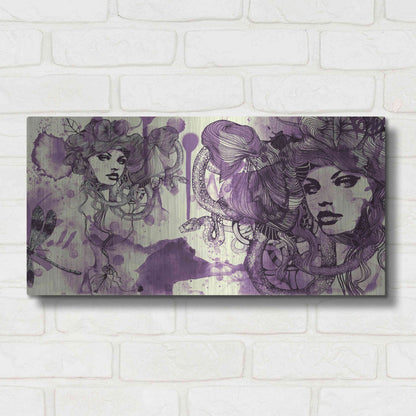 Luxe Metal Art 'Viola' by Giulio Lurissevich, Metal Wall Art,24x12