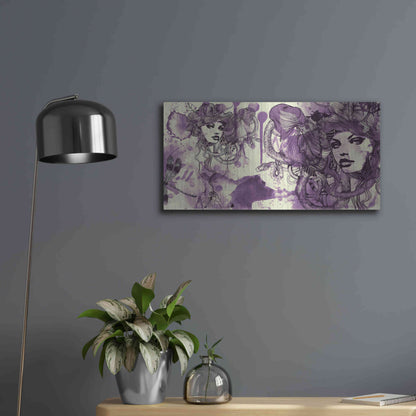 Luxe Metal Art 'Viola' by Giulio Lurissevich, Metal Wall Art,24x12