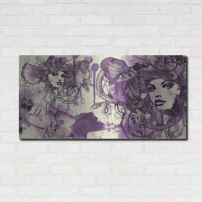 Luxe Metal Art 'Viola' by Giulio Lurissevich, Metal Wall Art,48x24
