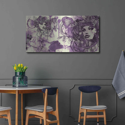 Luxe Metal Art 'Viola' by Giulio Lurissevich, Metal Wall Art,48x24