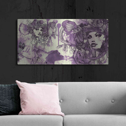 Luxe Metal Art 'Viola' by Giulio Lurissevich, Metal Wall Art,48x24