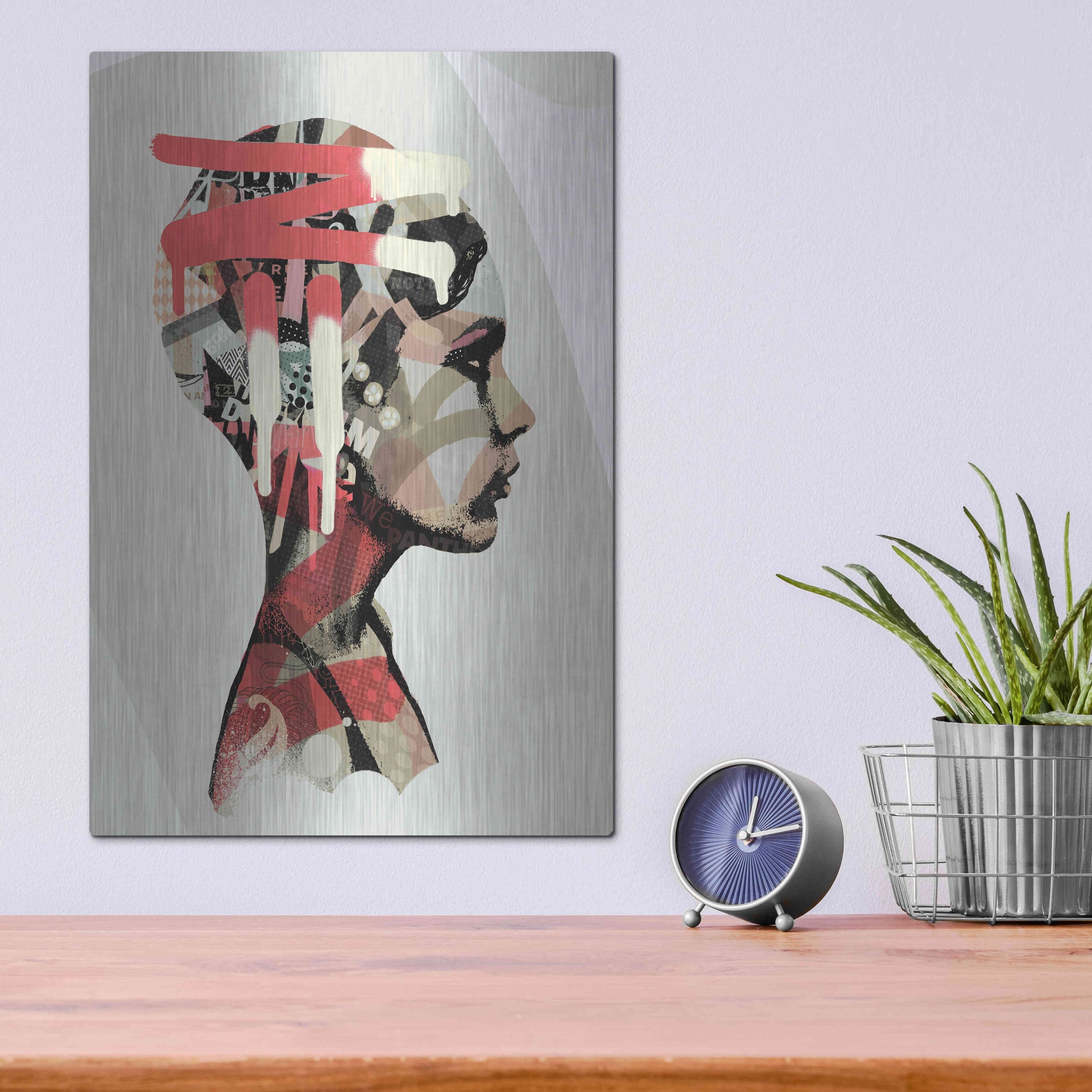 Luxe Metal Art 'Zeta' by Giulio Lurissevich, Metal Wall Art,12x16