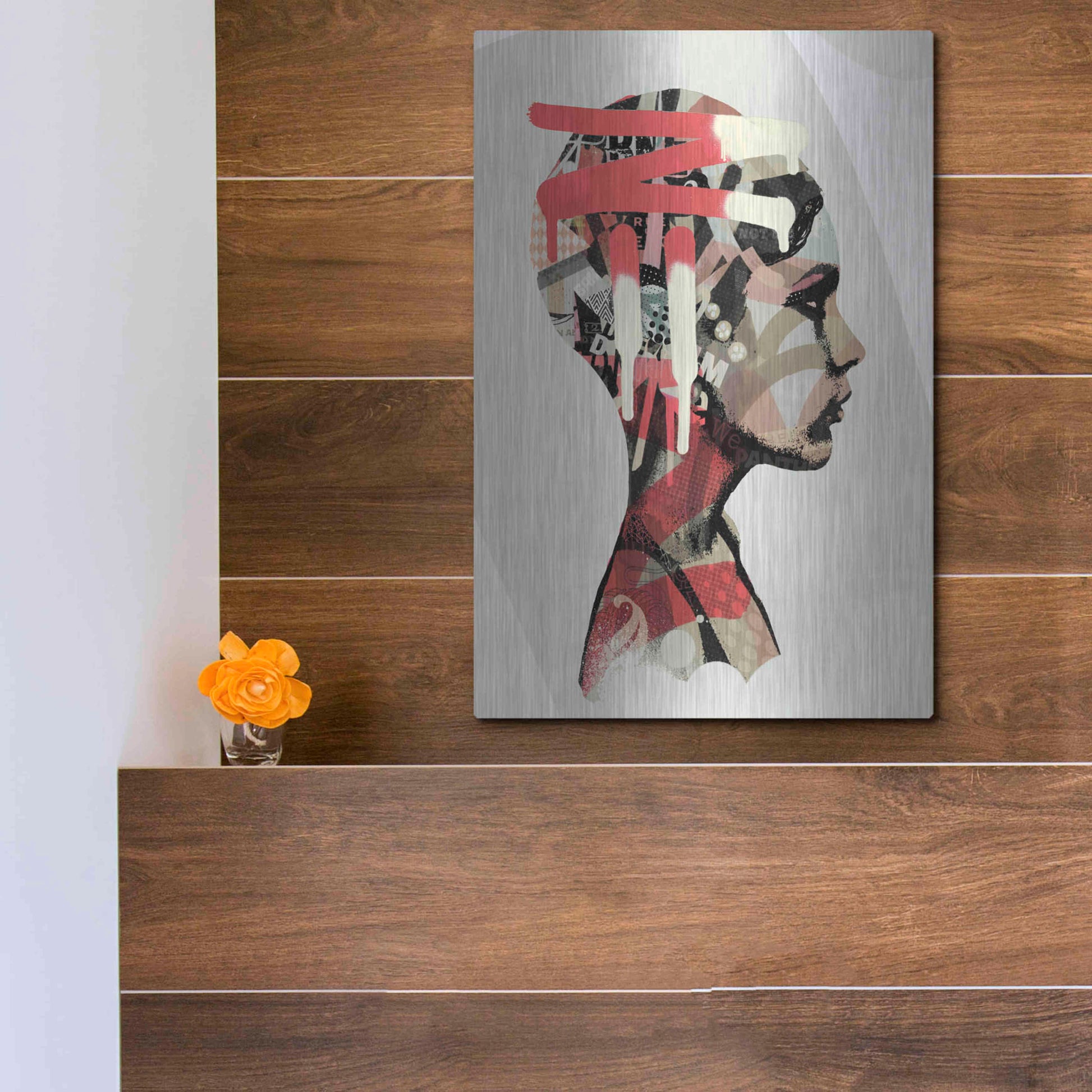 Luxe Metal Art 'Zeta' by Giulio Lurissevich, Metal Wall Art,12x16