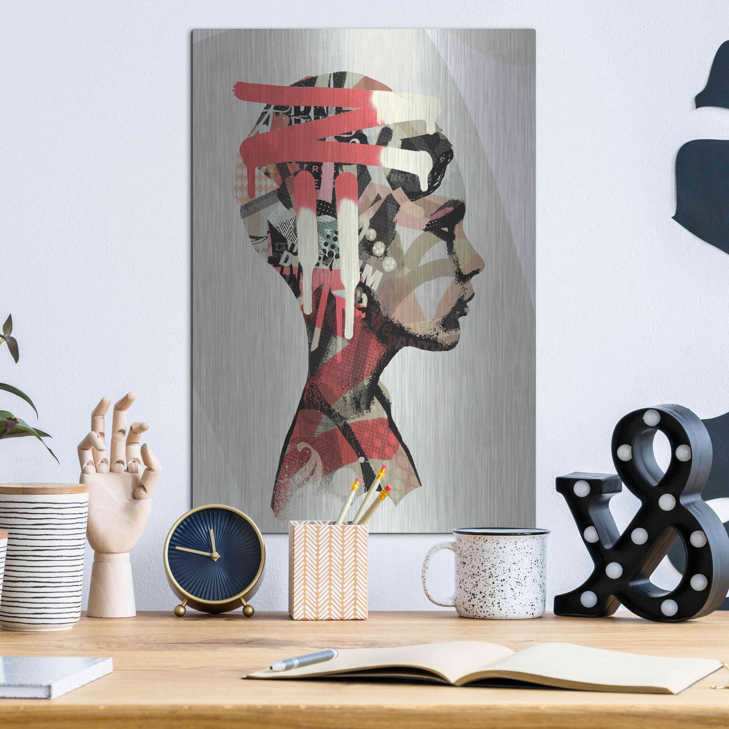 Luxe Metal Art 'Zeta' by Giulio Lurissevich, Metal Wall Art,12x16