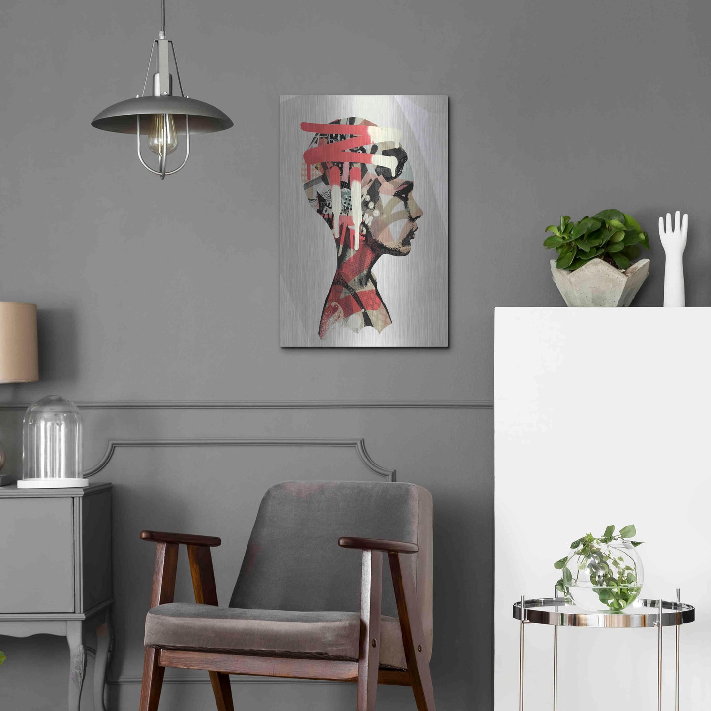 Luxe Metal Art 'Zeta' by Giulio Lurissevich, Metal Wall Art,16x24