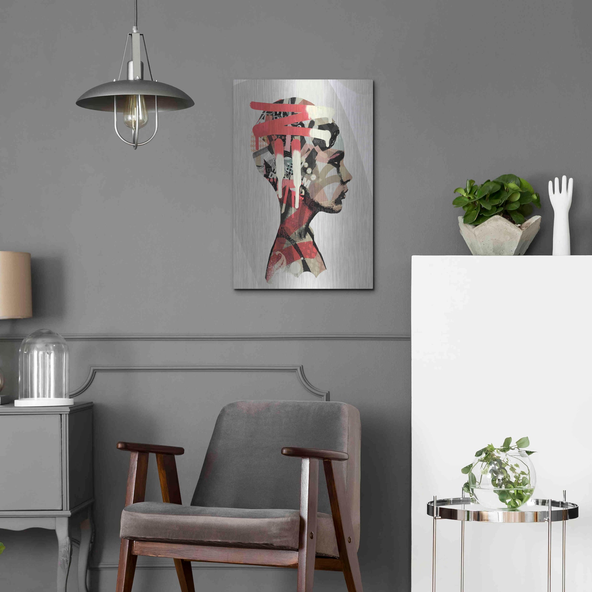 Luxe Metal Art 'Zeta' by Giulio Lurissevich, Metal Wall Art,16x24