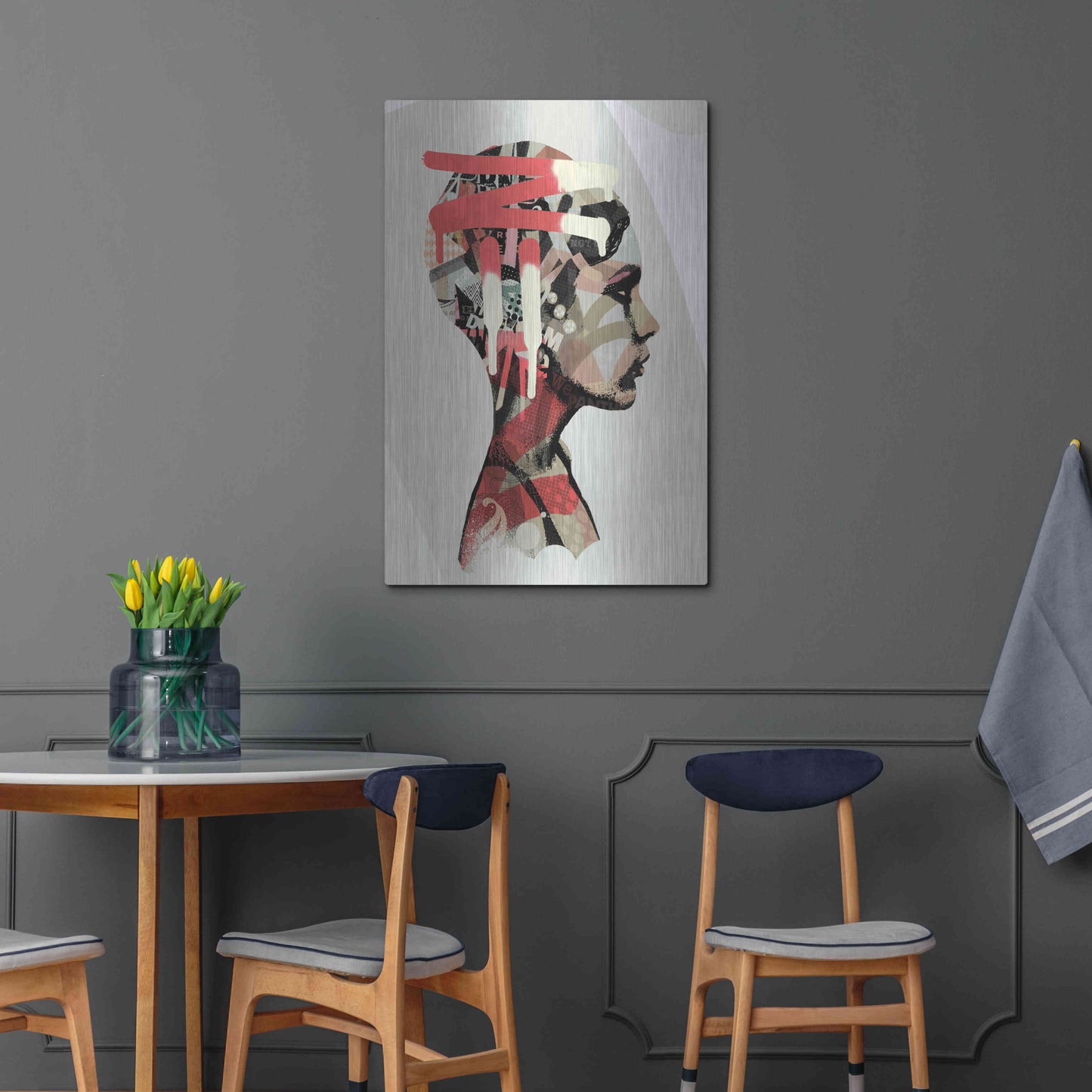 Luxe Metal Art 'Zeta' by Giulio Lurissevich, Metal Wall Art,24x36