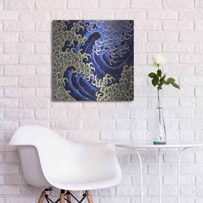 Luxe Metal Art 'Masculine Waves (Onami)' by Katsushika Hokusai Metal Wall Art,24x24