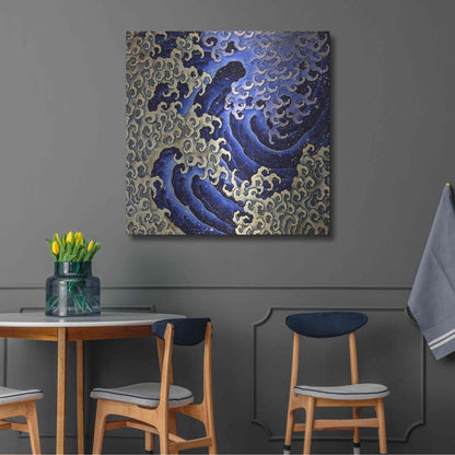 Luxe Metal Art 'Masculine Waves (Onami)' by Katsushika Hokusai Metal Wall Art,36x36