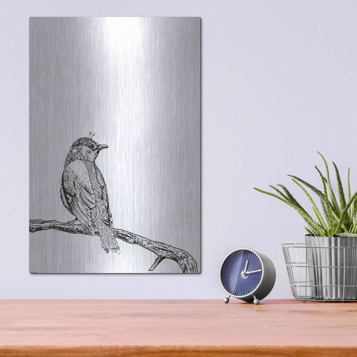 'Bird III' by GraphINC – Metal Wall Art, 12x16 room view