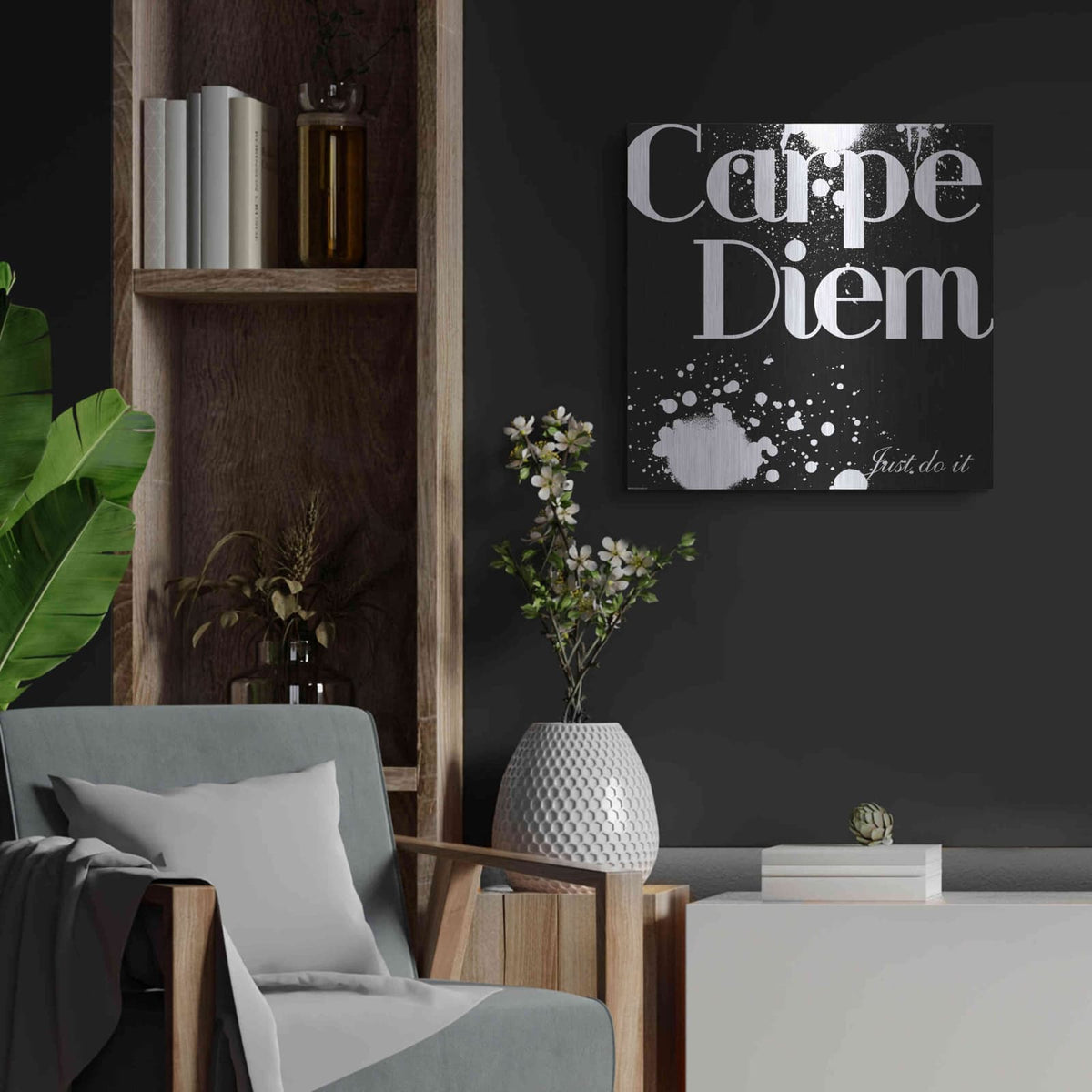 'Carpe Diem' by GraphINC – Metal Wall Art, 24x24 room view
