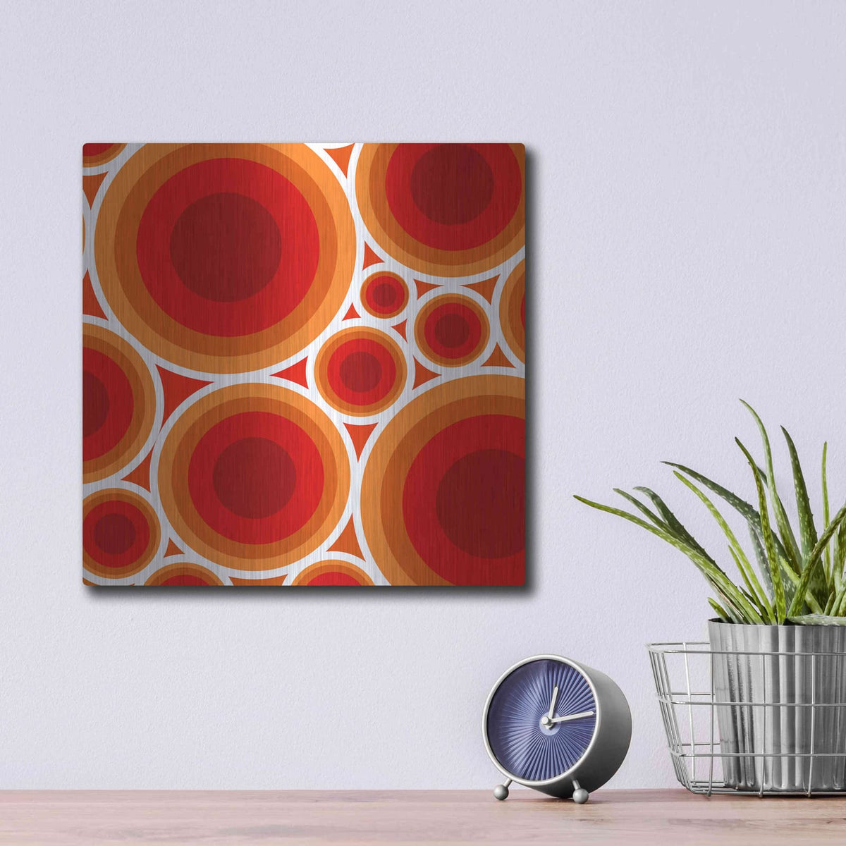 'Circles 1' by GraphINC – Metal Wall Art, 12x12 room view