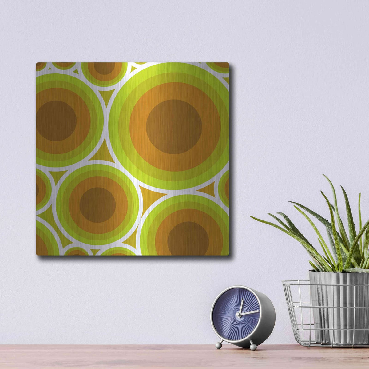 'Circles 2' by GraphINC – Metal Wall Art, 12x12 room view