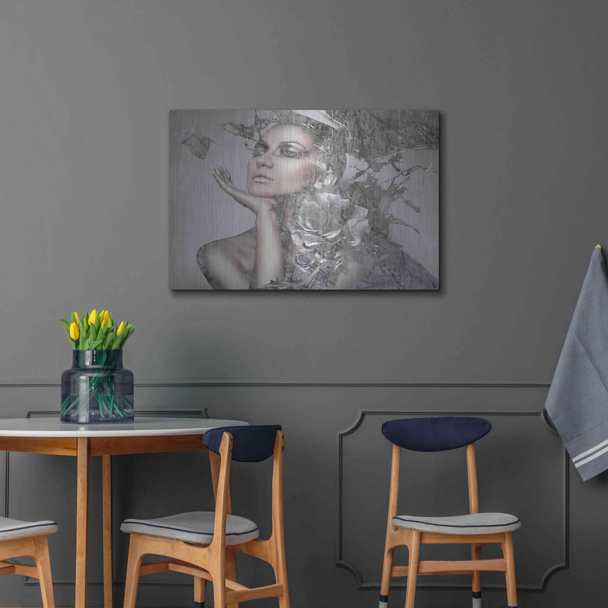 'Cool Grey' by GraphINC – Metal Wall Art, 36x24 room view
