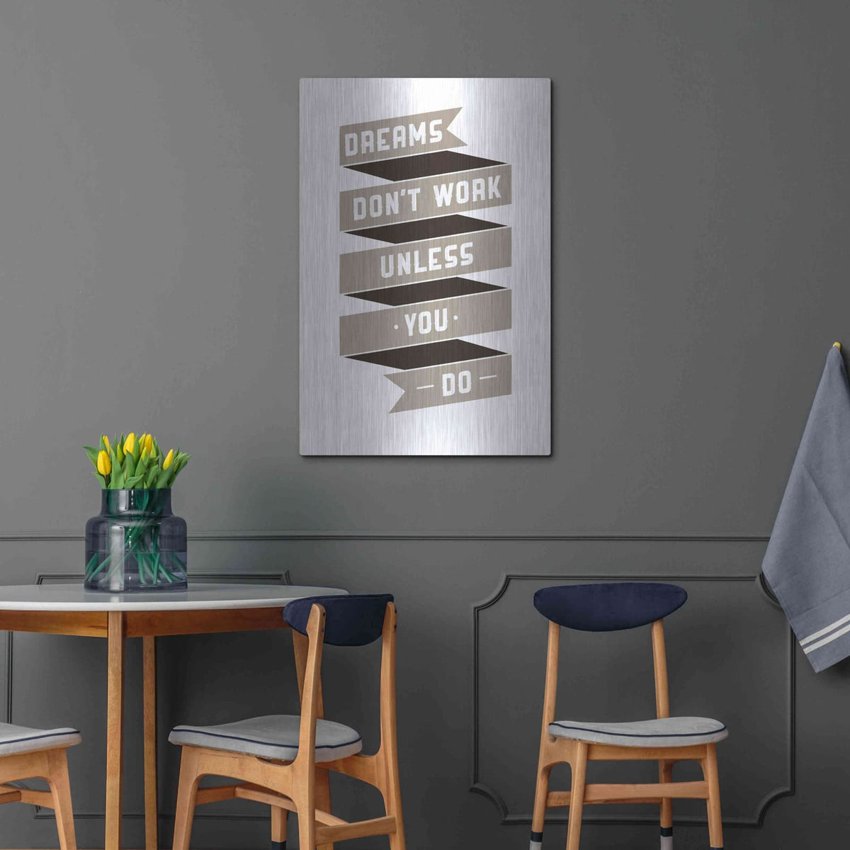 'Dreams Don’t work' by GraphINC – Metal Wall Art, 24x36 room view