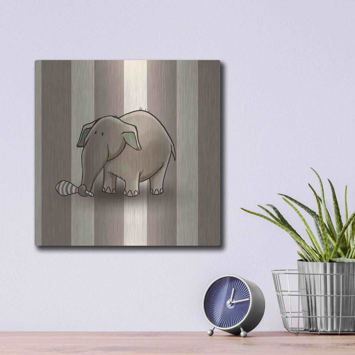'Elephant Brown' by GraphINC – Metal Wall Art, 12x12 room view