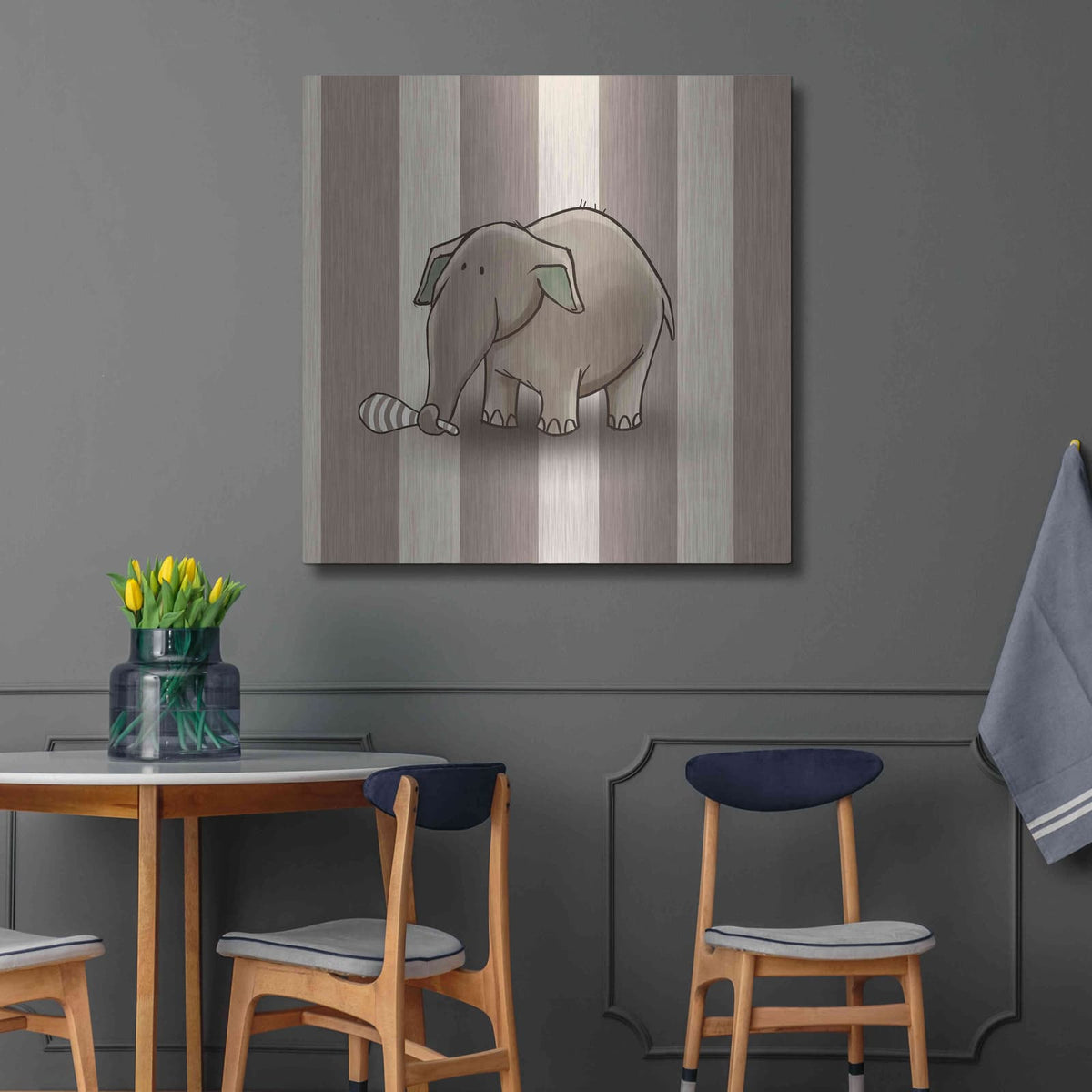 'Elephant Brown' by GraphINC – Metal Wall Art, 36x36 room view