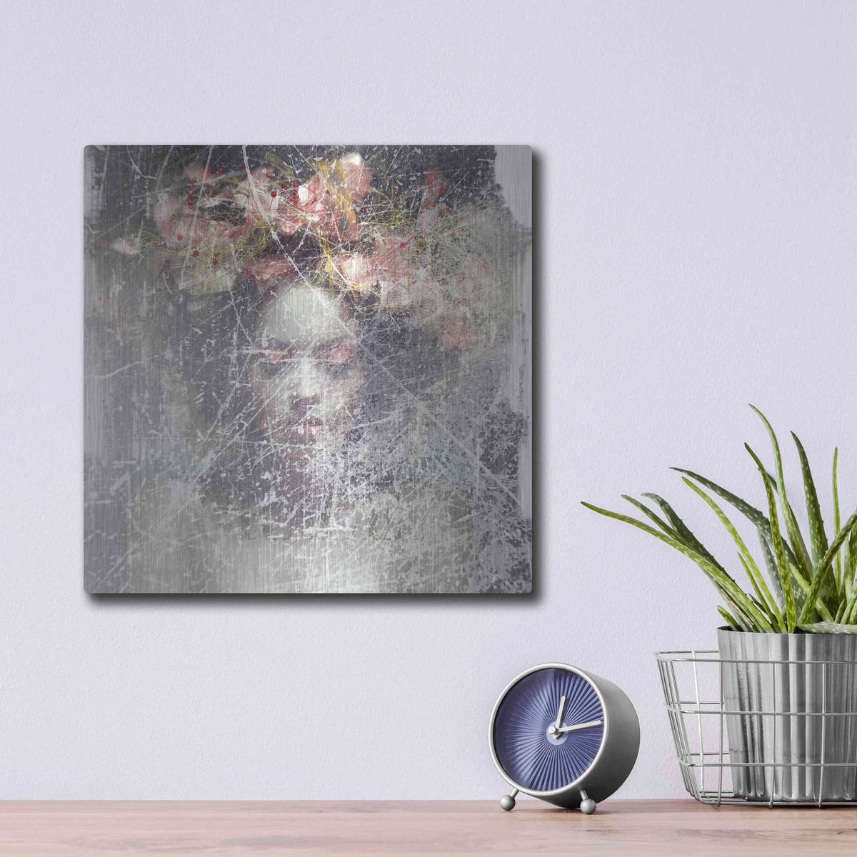 'Flower Crown' by GraphINC – Metal Wall Art, 12x12 room view