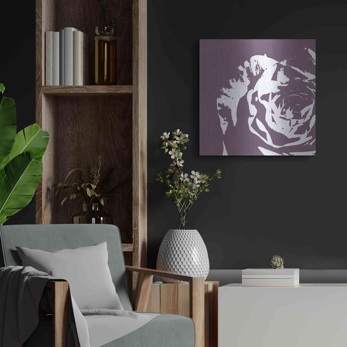 'Flower I' by GraphINC – Metal Wall Art, 24x24 room view