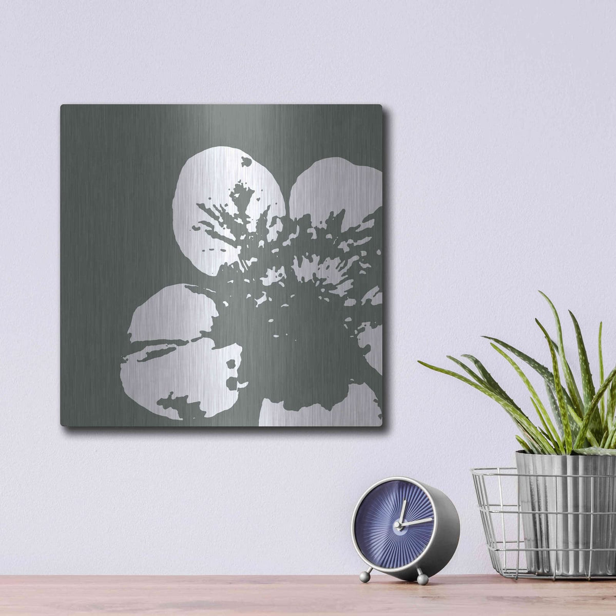 'Flower III' by GraphINC – Metal Wall Art, 12x12 room view