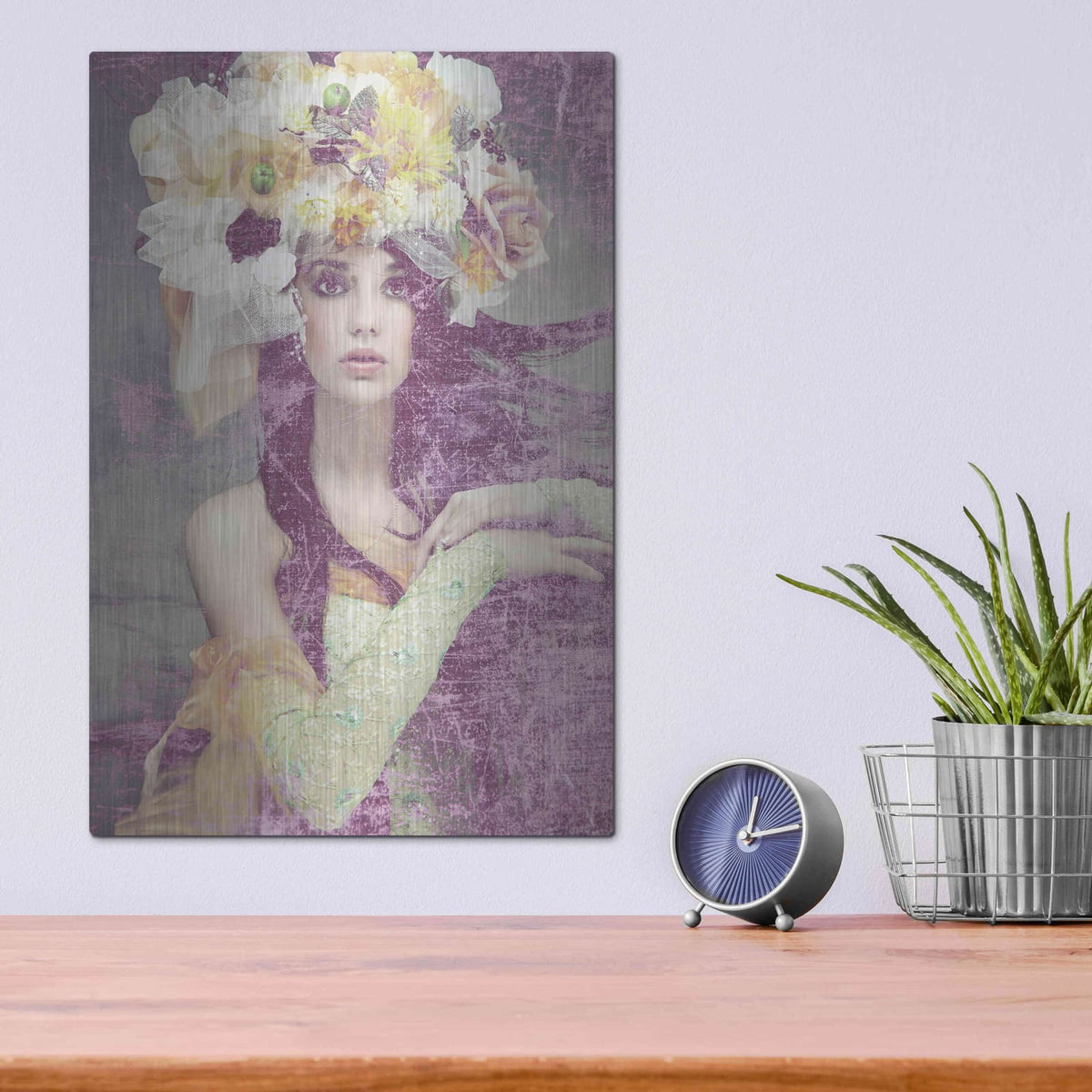 'Flower Lady' by GraphINC – Metal Wall Art, 12x16 room view