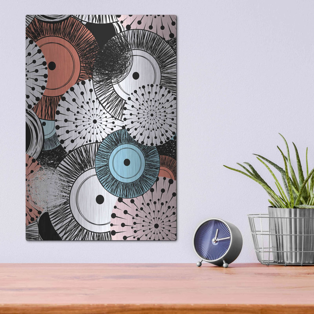 'Flowers and Design' by GraphINC – Metal Wall Art, 12x16 room view