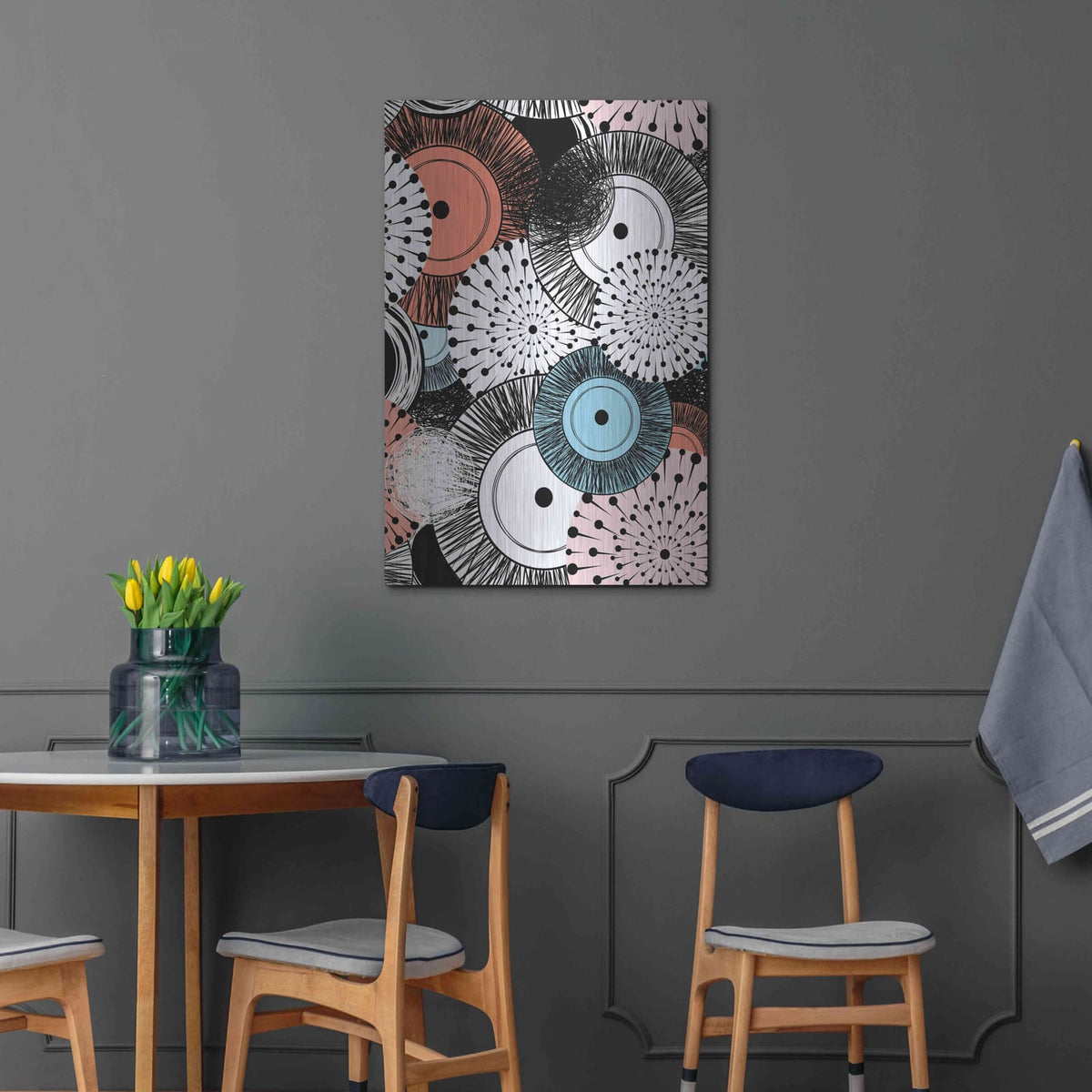 'Flowers and Design' by GraphINC – Metal Wall Art, 24x36 room view