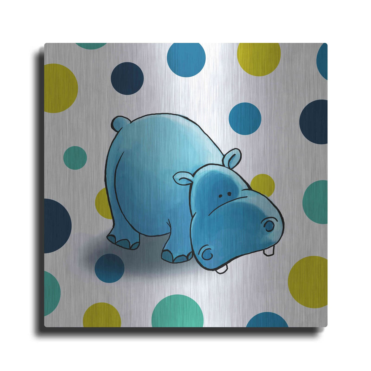 'Hippo Blue' by GraphINC – Metal Wall Art