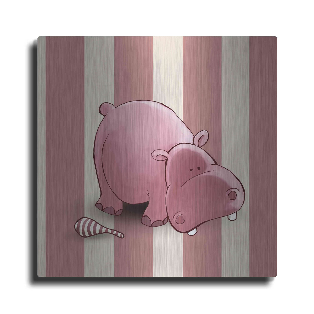 'Hippo Pink' by GraphINC – Metal Wall Art