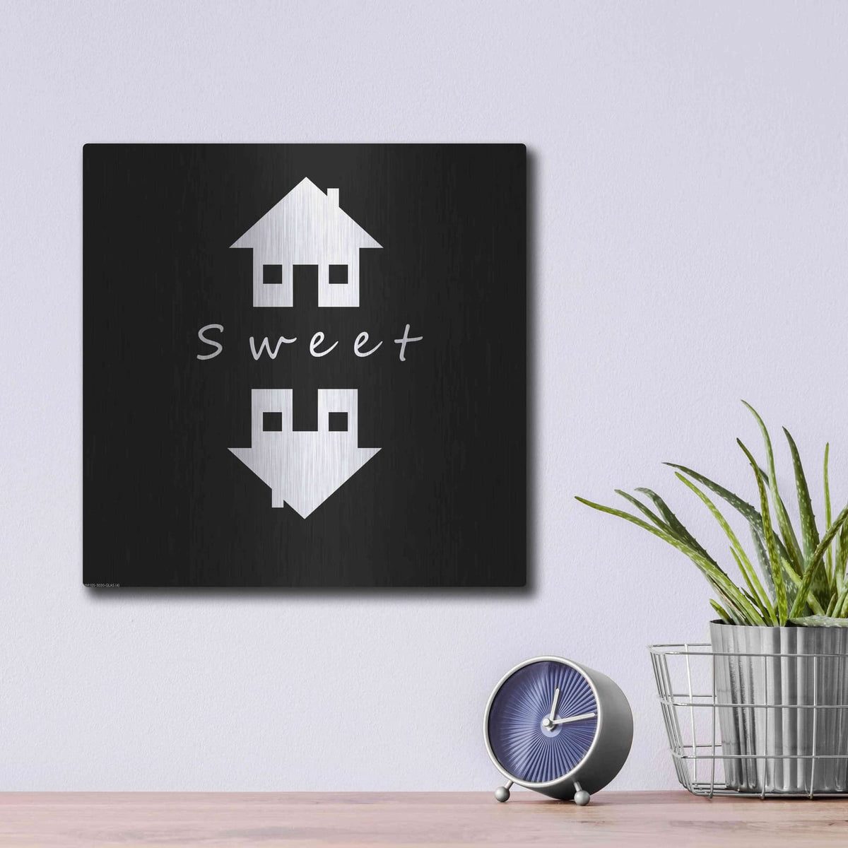 'Home Sweet Home' by GraphINC – Metal Wall Art, 12x12 room view