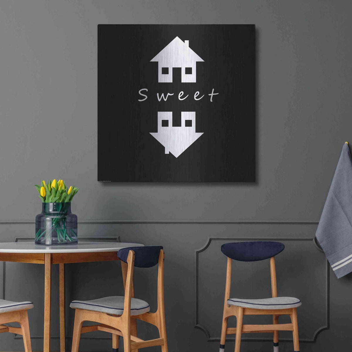 'Home Sweet Home' by GraphINC – Metal Wall Art, 36x36 room view