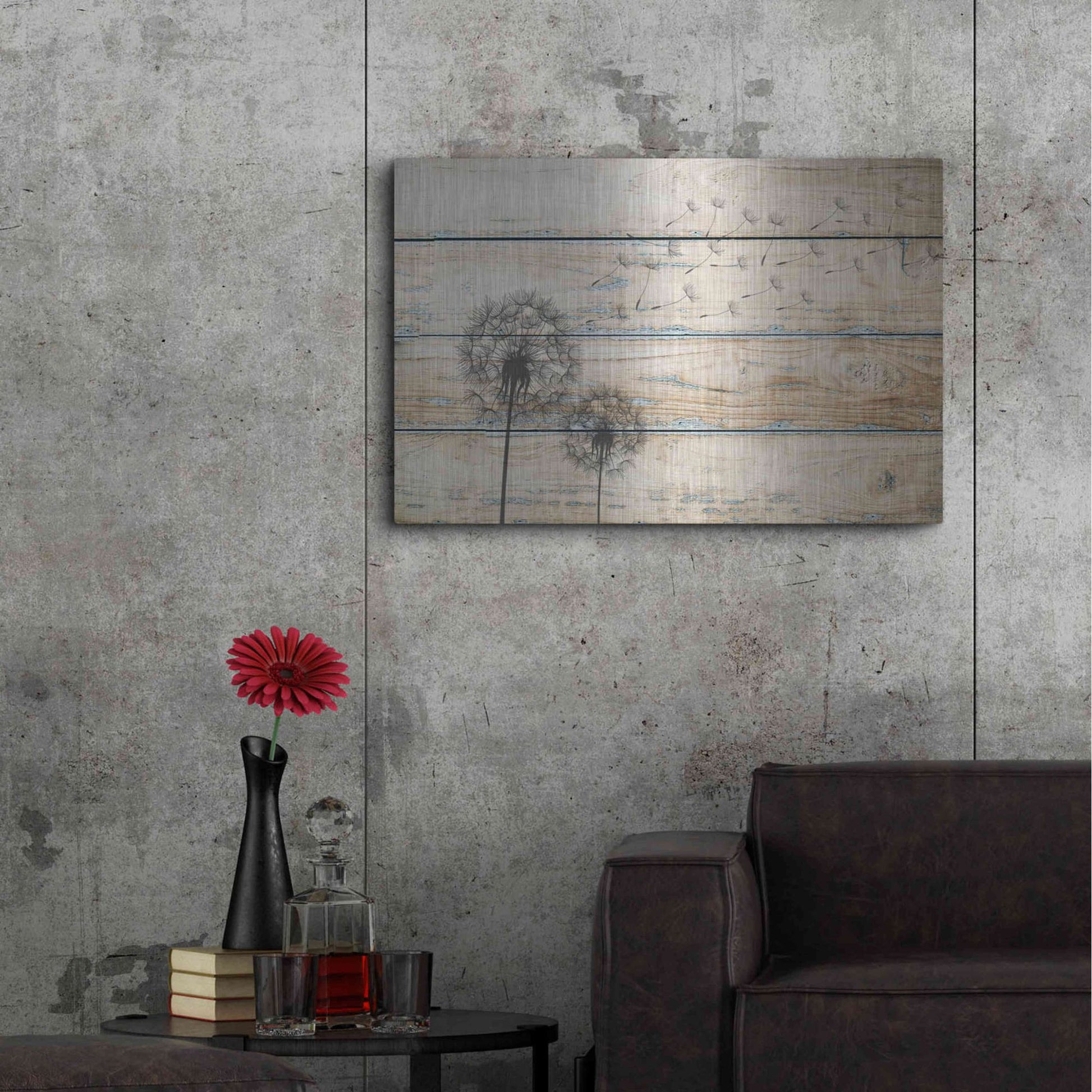 Luxe Metal Art 'Tanpopo' Metal Wall Art,36x24