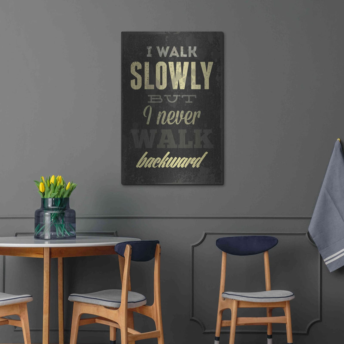 'I Walk Slowly' by GraphINC – Metal Wall Art, 24x36 room view