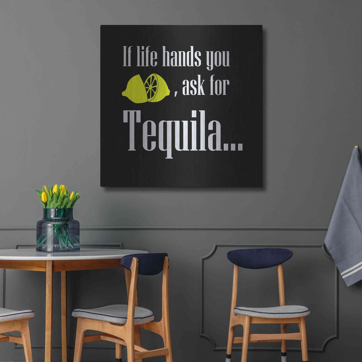 'If Life Hands You Lemons' by GraphINC – Metal Wall Art, 36x36 room view