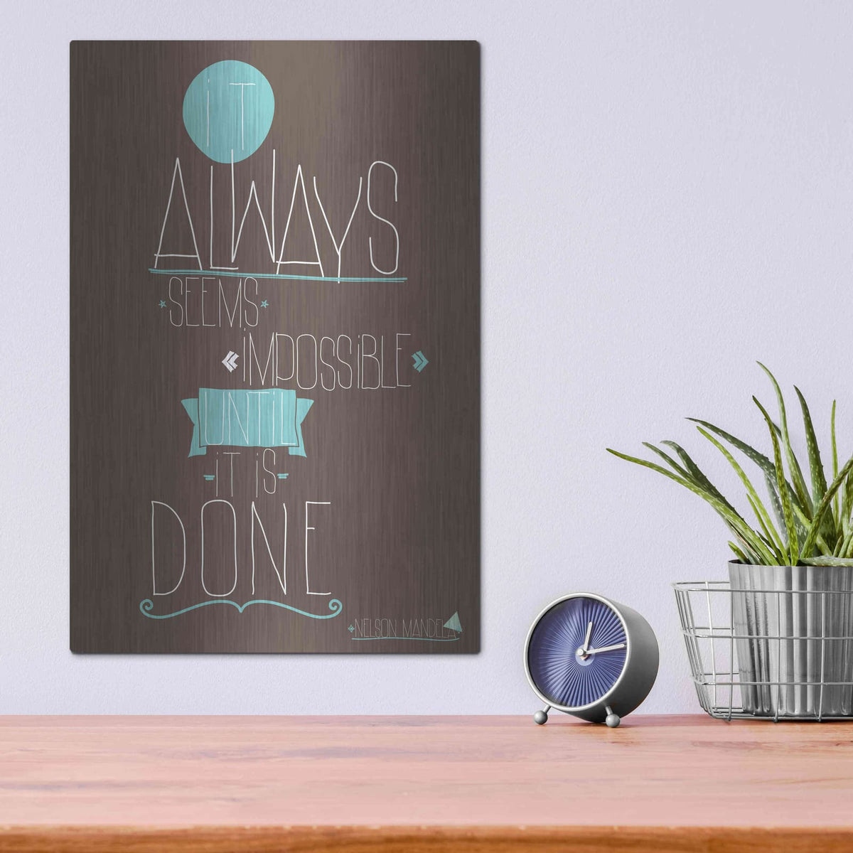 'It Always Seems' by GraphINC – Metal Wall Art, 12x16 room view