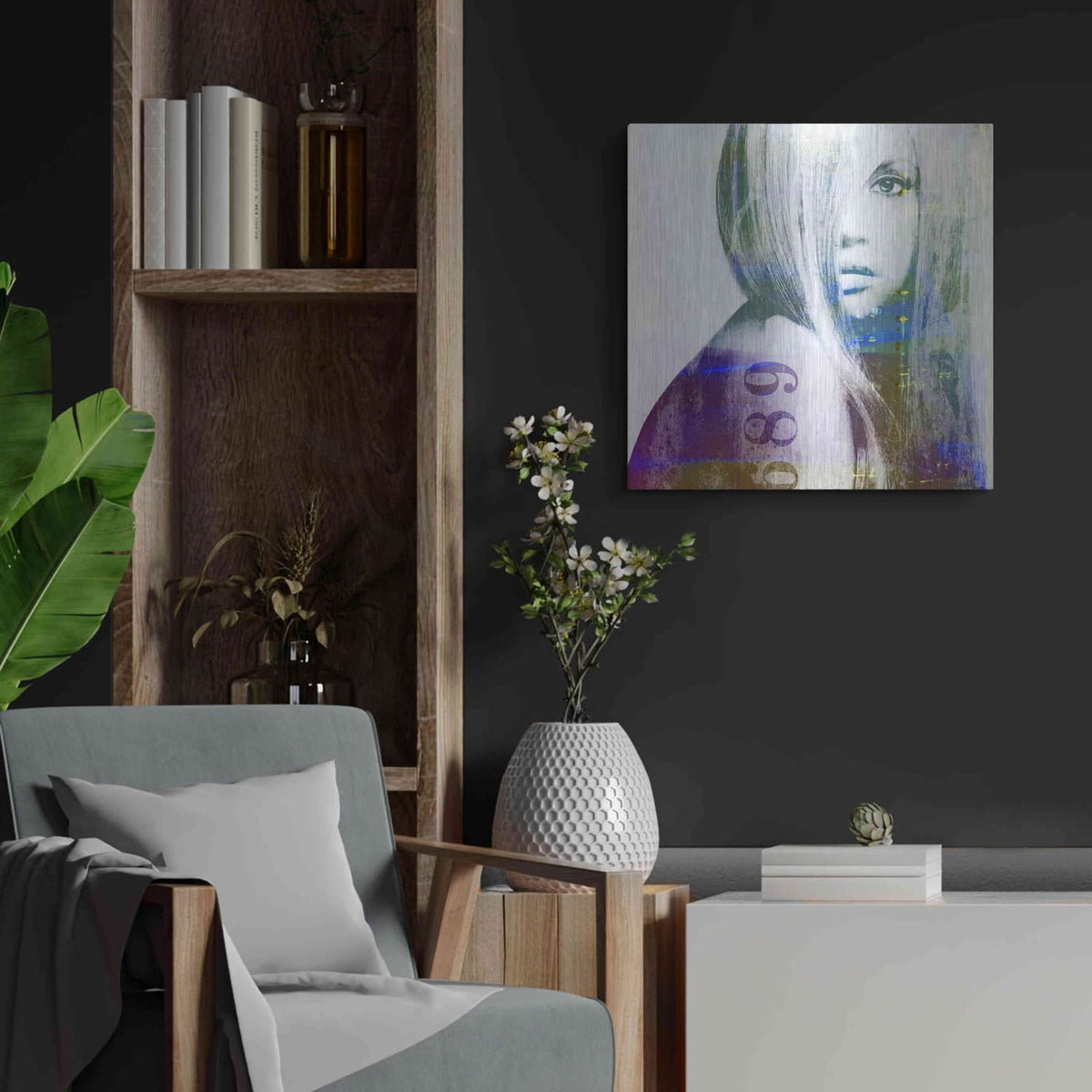 'It’s You' by GraphINC – Metal Wall Art, 24x24 room view