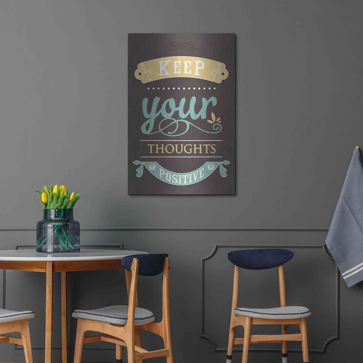 'Keep Your Thoughts' by GraphINC – Metal Wall Art, 24x36 room view