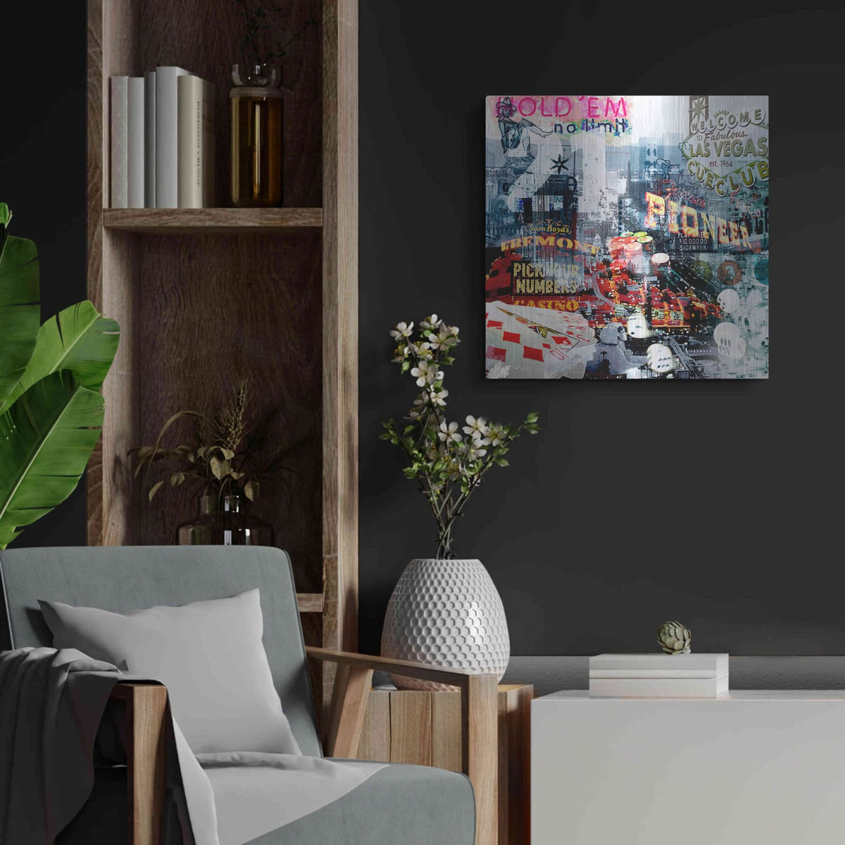'Las Vegas' by GraphINC – Metal Wall Art, 24x24 room view