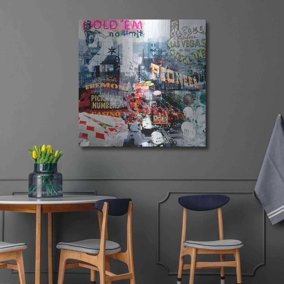 'Las Vegas' by GraphINC – Metal Wall Art, 36x36 room view