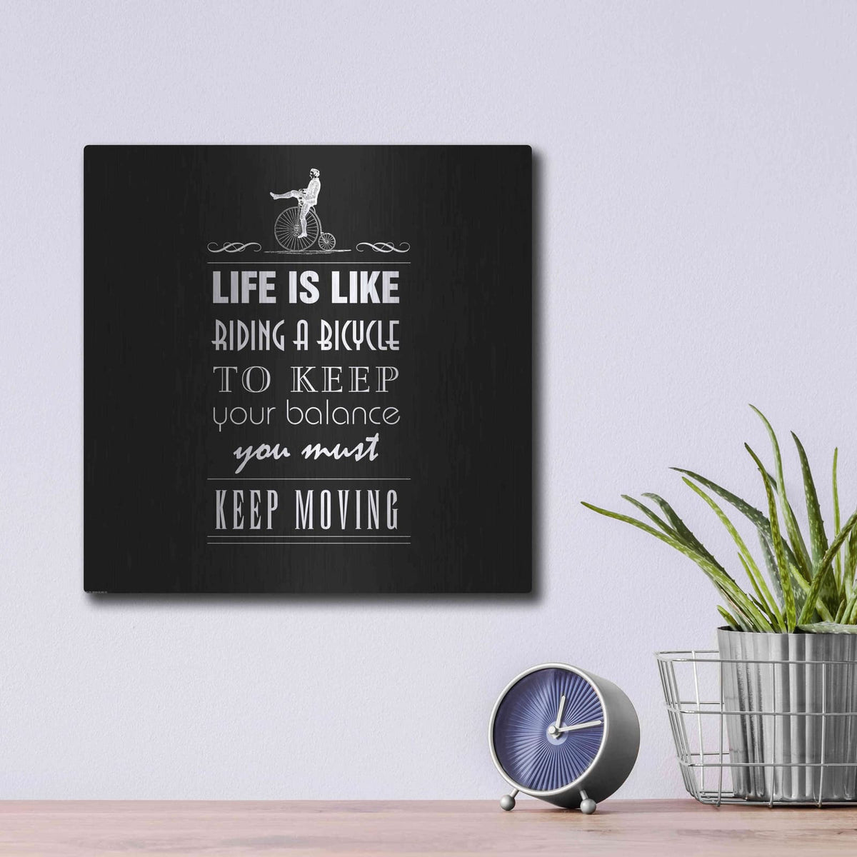 'Life Is Like' by GraphINC – Metal Wall Art, 12x12 room view