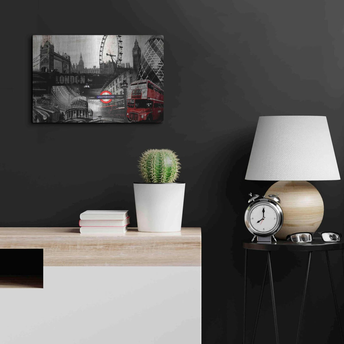 'London' by GraphINC – Metal Wall Art, 24x16 room view
