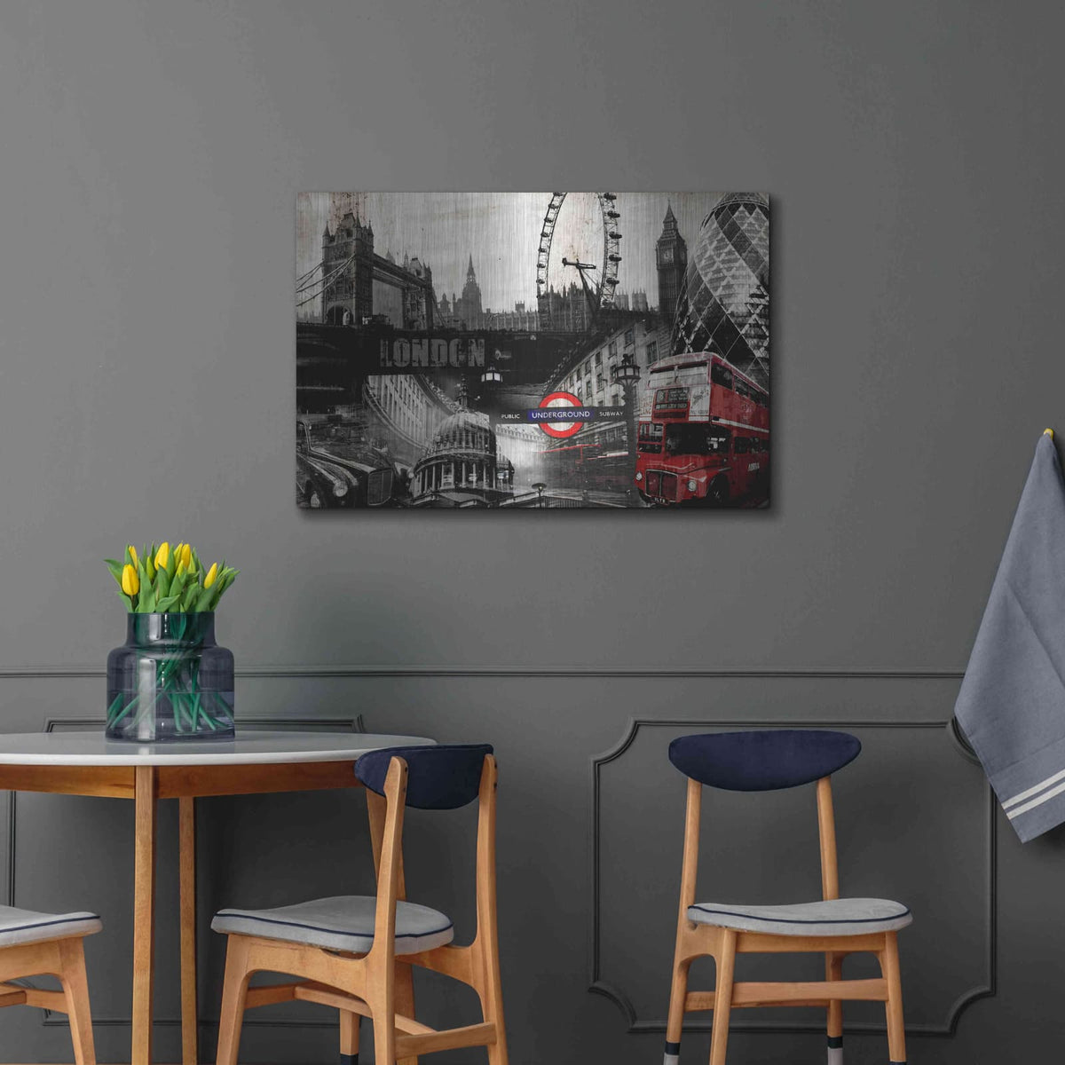 'London' by GraphINC – Metal Wall Art, 36x24 room view