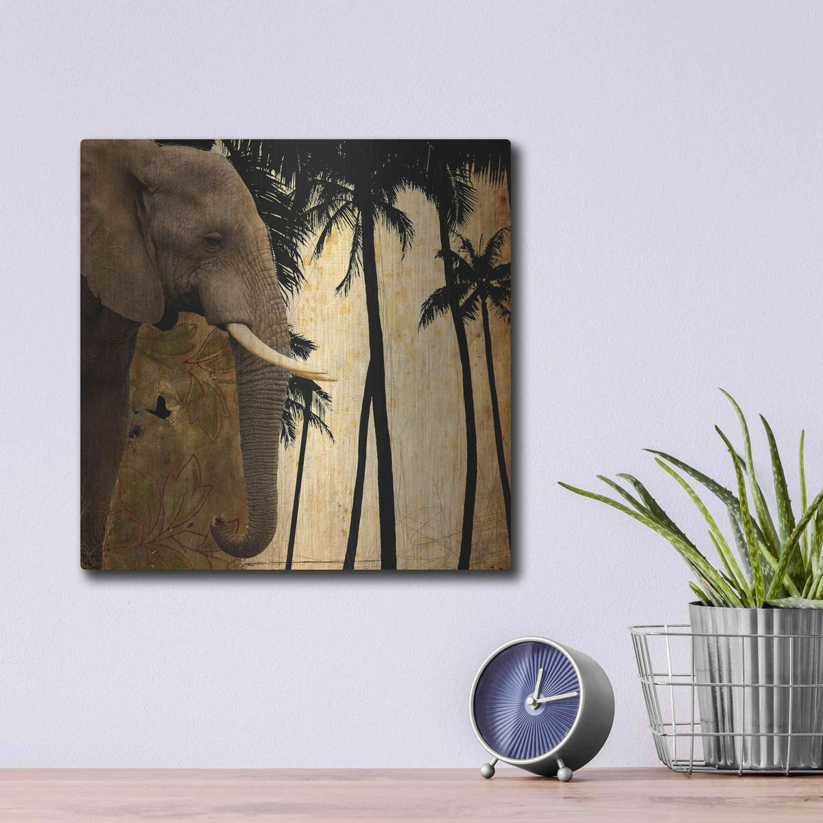 'Mighty Elephant 1' by GraphINC – Metal Wall Art, 12x12 room view