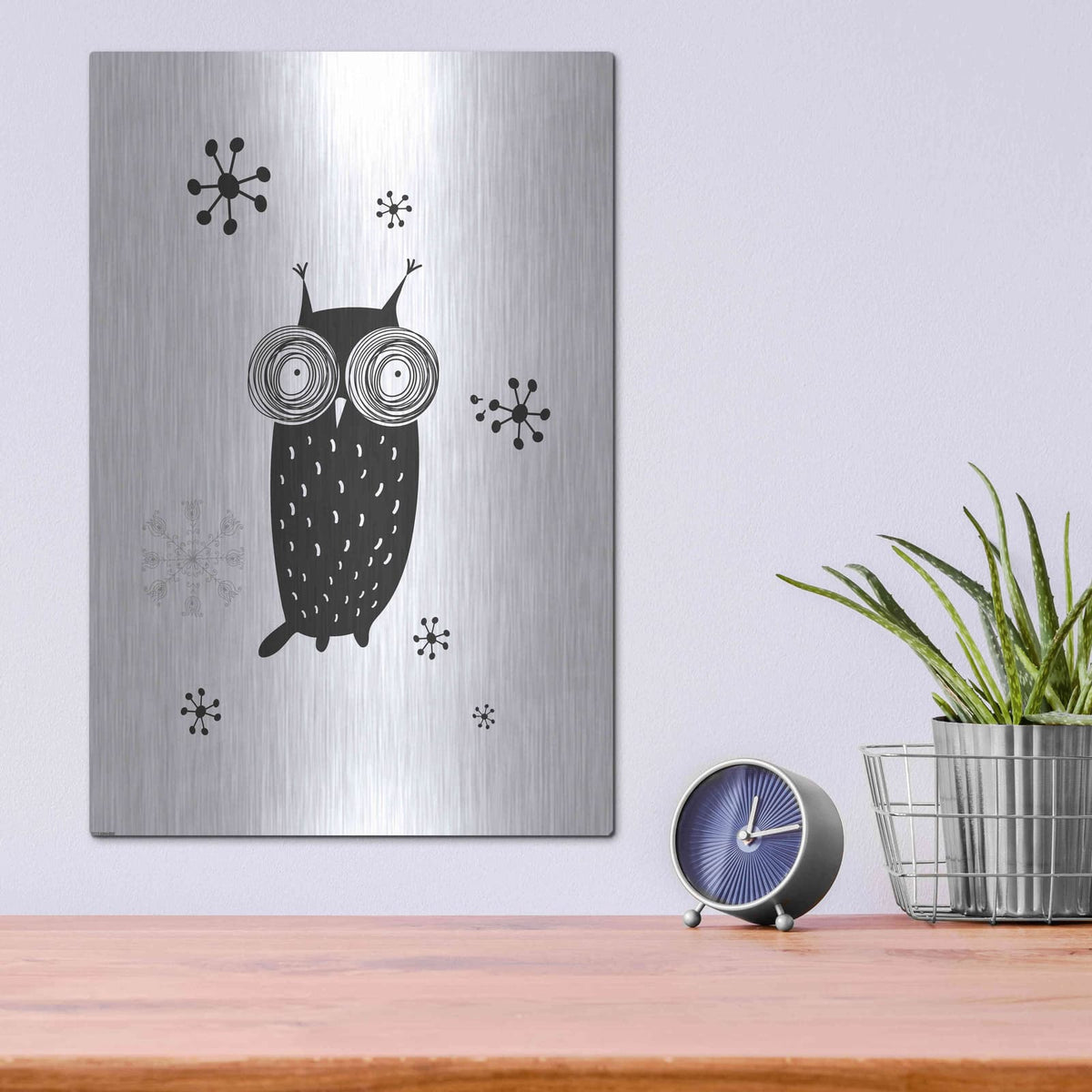 'Owl I' by GraphINC – Metal Wall Art, 12x16 room view